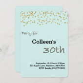 30e verjaardag Aangepaste Gold Glitter Uitnodiging (Voorkant / Achterkant)