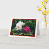 30e verjaardag Amy Cream Rozen Elegant Lijst Kaart (Gele Bloem)