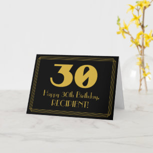 30e verjaardag: Art Deco geïnspireerd look "30" &  Kaart