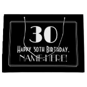 30e verjaardag: Art Deco geïnspireerde stijl "30", Groot Cadeauzakje (Voorkant)