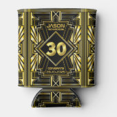 30e verjaardag Art Deco Gold Black Great Gatsby Blikjeskoeler (Voorkant)