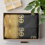 30e verjaardag balck gold name tissuepapier (Geschenk)