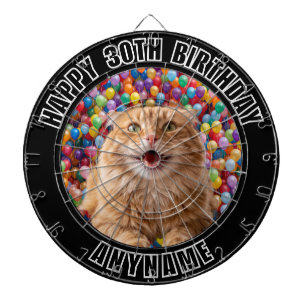 30E VERJAARDAG Ballonnen Achtergrond Aangepaste KA Dartbord
