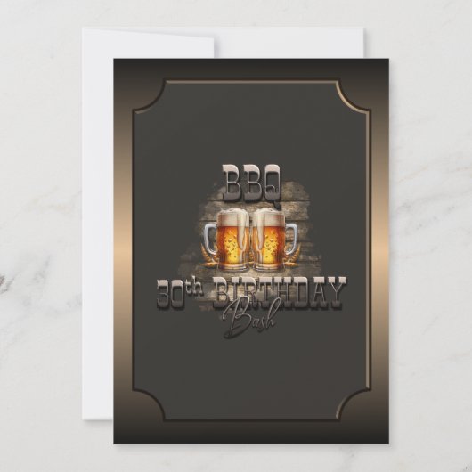 30e verjaardag BBQ-bieren Party uitnodiging (Achterkant)