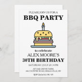 30e verjaardag BBQ uitnodigingen (Voorkant / Achterkant)