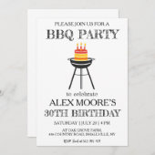 30e verjaardag BBQ uitnodigingen (Voorkant / Achterkant)