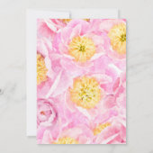 30e Verjaardag Bloemen Roze Pioen Waterverf Partij Kaart (Achterkant)