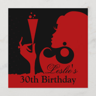30e verjaardag Cocktailparty rood Kaart