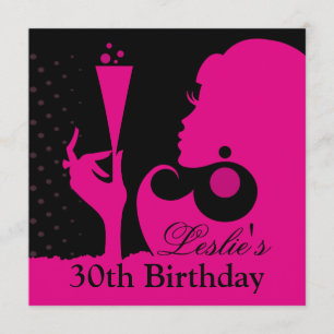 30e verjaardag Cocktailparty roze Kaart
