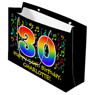 30e verjaardag - Colorful Music Symbols, Regenbow Groot Cadeauzakje