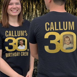 30e verjaardag crew volwassene aangepaste naam fot t-shirt