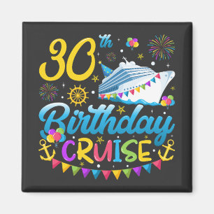 30e verjaardag Cruise B-Day Party Square Magneet