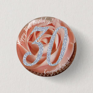 30e verjaardag Cupcake 3 cm rondetoeslag Ronde Button 3,2 Cm