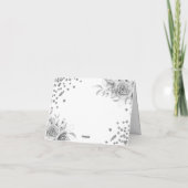 30e verjaardag dank u zilveren bloemige glitter bedankkaart (Achterkant)