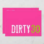 30e verjaardag - Dirty 30 Uitnodiging (Voorkant / Achterkant)