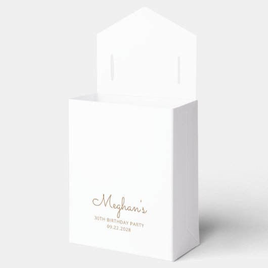 30e verjaardag Elegant Gold Glitter Drip Script Bedankdoosjes (Geopend)