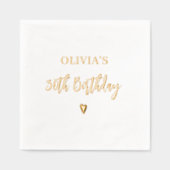 30e verjaardag Elegant Modern Heart Gold Folie Servetten (Voorkant)