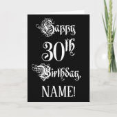 30e verjaardag: Fancy, elegant script + aangepaste Kaart (Voorkant)