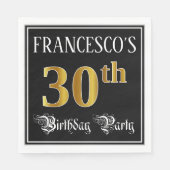 30e verjaardag — Fancy script, Faux Gold look Servet (Voorkant)