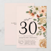 30e  verjaardag Floral Kaart (Voorkant / Achterkant)