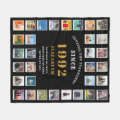 30e verjaardag Foto Collage 32 Foto's Fleece Deken (Voorkant (Horizontaal))