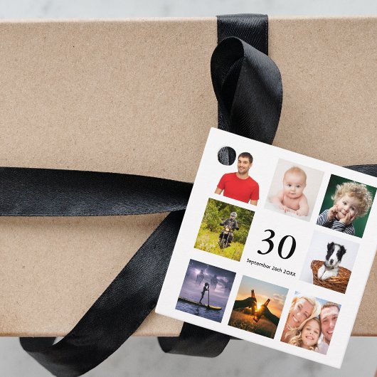 30e verjaardag foto collage man bedankt bedankjes labels