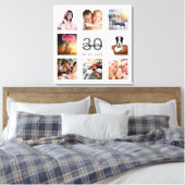 30e verjaardag foto collage witte monogram canvas afdruk (Insitu (Slaapkamer))