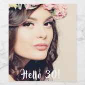 30e verjaardag foto hallo 30 wijn etiket (Enkel label)