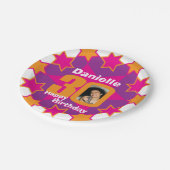 30e verjaardag foto naam roze sterrenpapier bord (Gekanteld)