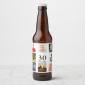 30e verjaardag fotocollage man bier etiket (Voorkant)