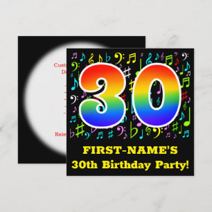 30e verjaardag: Fun Music Symbols, Rainbow 30 Kaart
