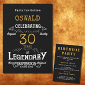 30e Verjaardag Geboren Legendarisch Zwart Goud Ret Kaart