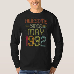 30e verjaardag Geweldige sinds mei 1992 30 jaar T-shirt