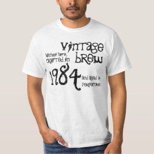 30e verjaardag Gift 1984 Brew White Black T-shirt