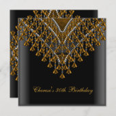 30e verjaardag Gold Bronze Beads Black Kaart (Voorkant / Achterkant)