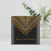 30e verjaardag Gold Bronze Beads Black Kaart (Staand voorkant)