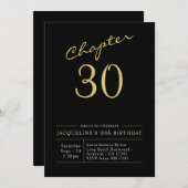 30e verjaardag Gold Modern Script zwart Kaart (Voorkant / Achterkant)