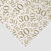 30e verjaardag Gold/White Collage Number Pattern Tissuepapier (Detail)