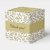 30e verjaardag Gold/White Random Number Pattern Bedankdoosjes (Voorkant Zijde)