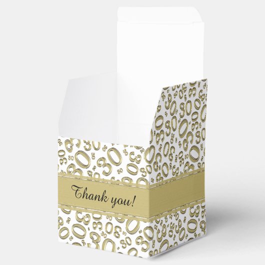 30e verjaardag Gold/White Random Number Pattern Bedankdoosjes (Geopend)