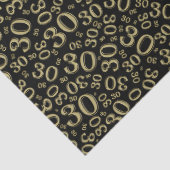 30e verjaardag Gold/zwart Collage-nummerpatroon Tissuepapier (Detail)