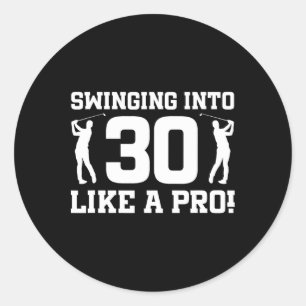 30e verjaardag Golf 30 jaar oude golfspeler Birth Ronde Sticker