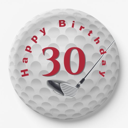 30e verjaardag Golf Ball Design Bord (Voorkant)