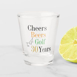 30e verjaardag Golf Cheers Beers Party Shot Glas