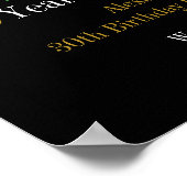 30e Verjaardag Golf Cheers Beers Zwart Goud Welkom Poster (Hoek)