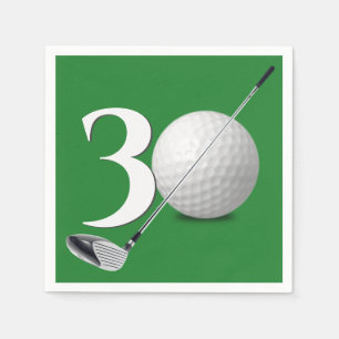 30e verjaardag golfbal en club servet