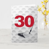 30e verjaardag golfbal ontwerp kaart (Gele Bloem)