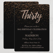 30e verjaardag Gouden Glitter Kaart (Voorkant / Achterkant)