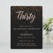 30e verjaardag Gouden Glitter Kaart (Staand voorkant)