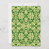 30e verjaardag - Gouden Groene Damask Kaart (Achterkant)